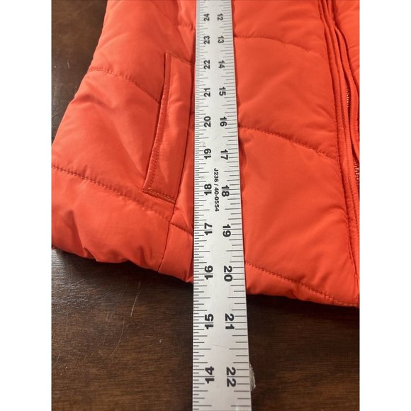 Aeropostale Women's Quilted Puffer Vest Size XS Orange Zip up gray Lined - Picture 7 of 9